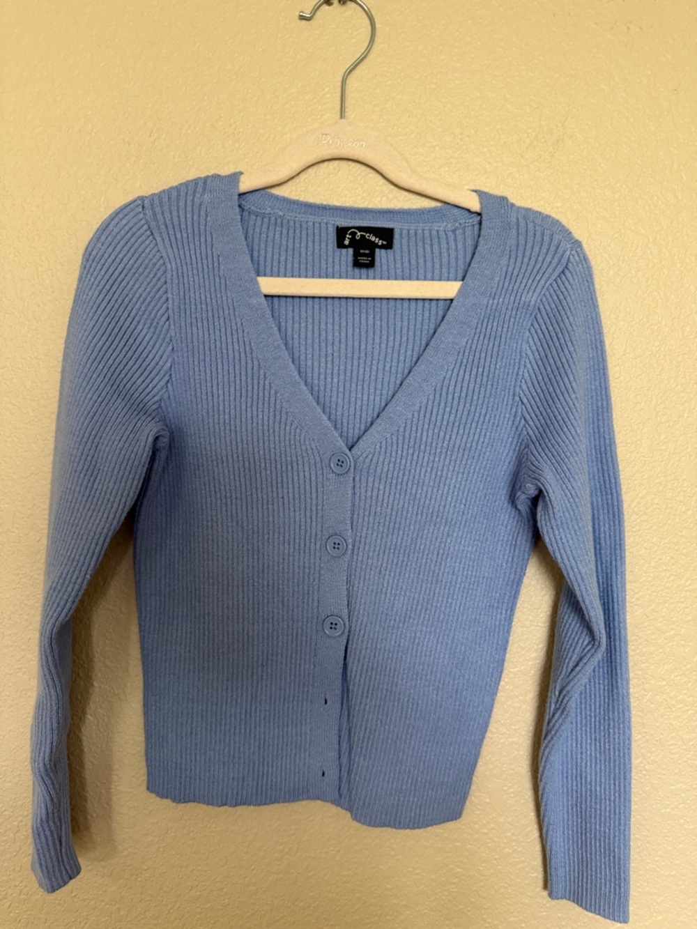 art class Light Blue Ribbed V-Neck Button Cardigan - Picture 3 of 6